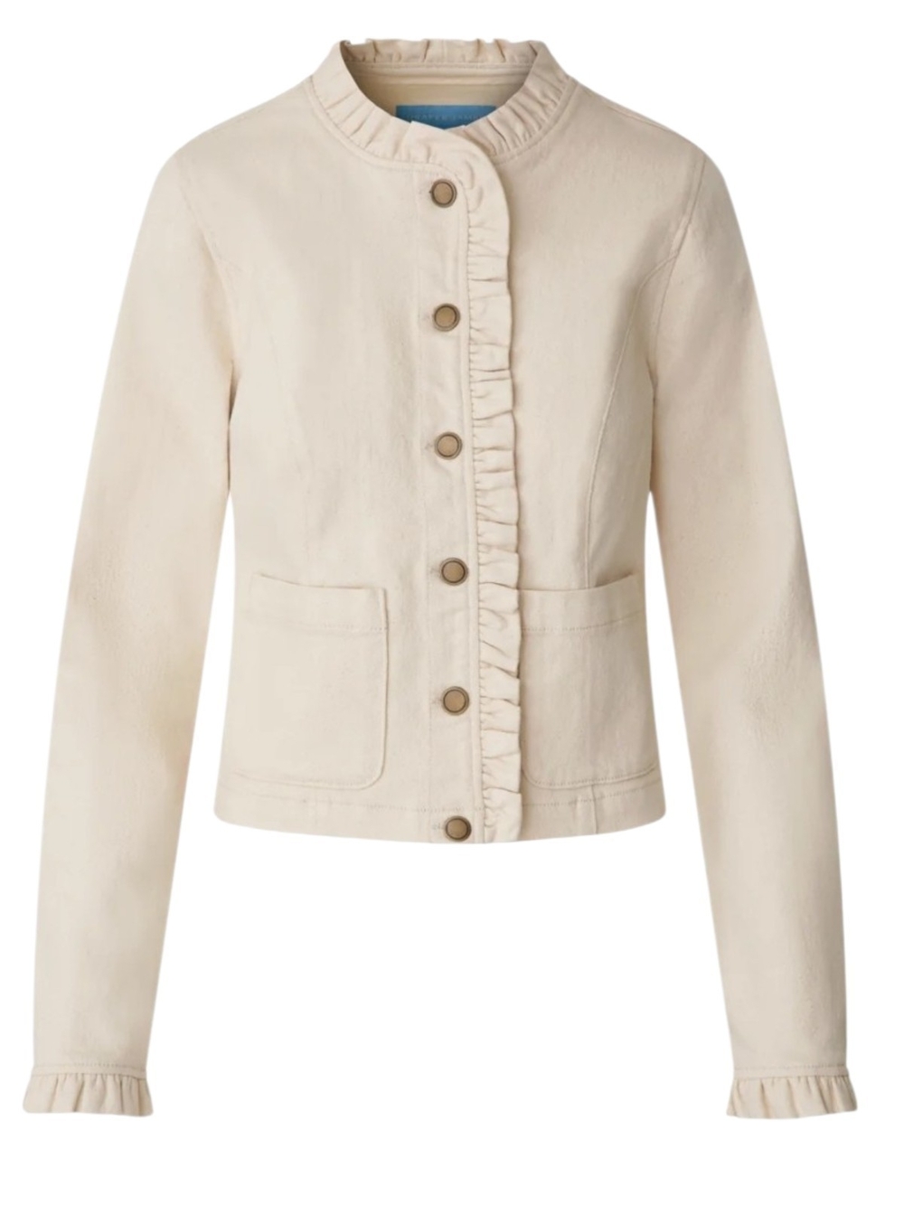 Draper James Cream Ruffle-Trim Jean Jacket - Picture 2 of 10